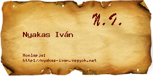 Nyakas Iván névjegykártya